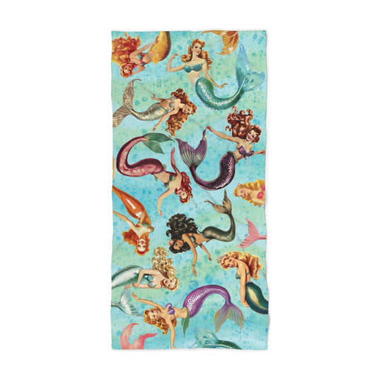 Vintage Mermaid Pin-Up Beach Towel