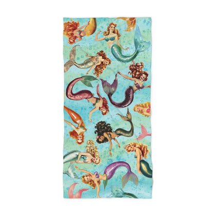 Vintage Mermaid Pin-Up Beach Towel