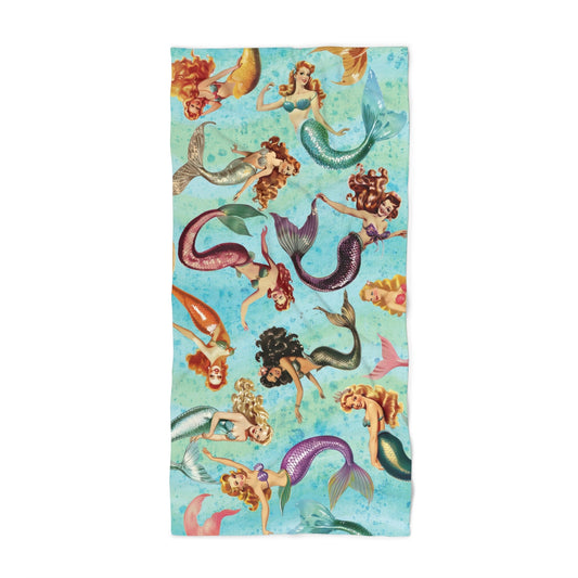 Vintage Mermaid Pin-Up Beach Towel
