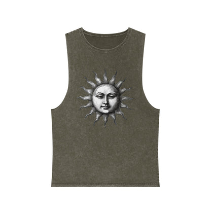 Stonewash Unisex Tank Top - Vintage Sun Graphic