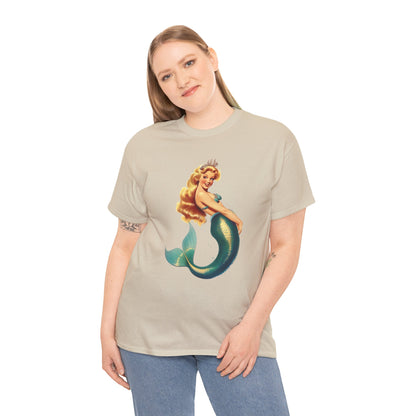 Vintage Pinup Style Graphic Mermaid Tee, All-Gender