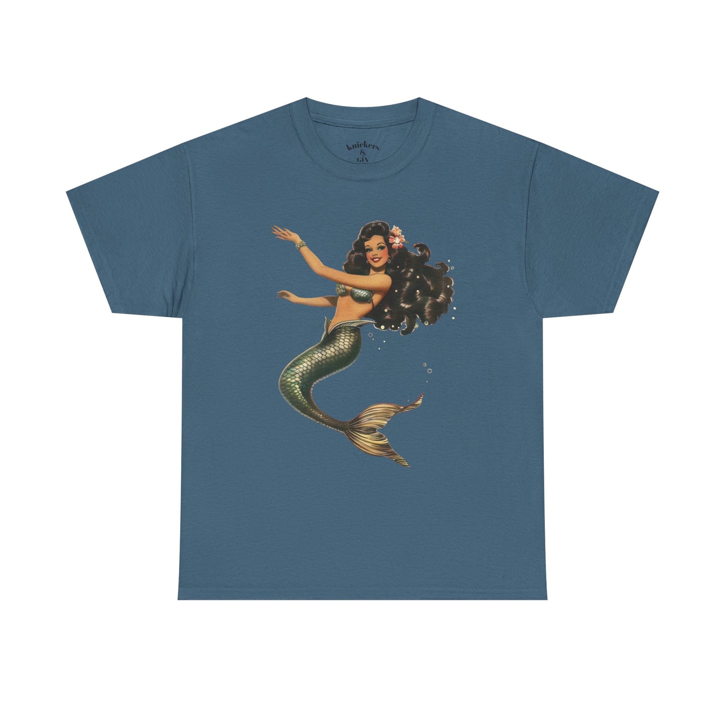 Vintage Pinup Style Graphic Mermaid Tee, All-Gender