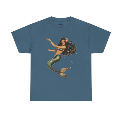 Vintage Pinup Style Graphic Mermaid Tee, All-Gender