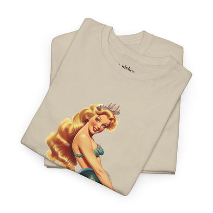Vintage Pinup Style Graphic Mermaid Tee, All-Gender