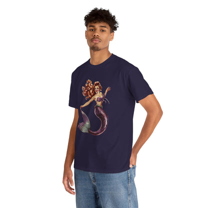 Vintage Pinup Style Graphic Mermaid Tee, All-Gender