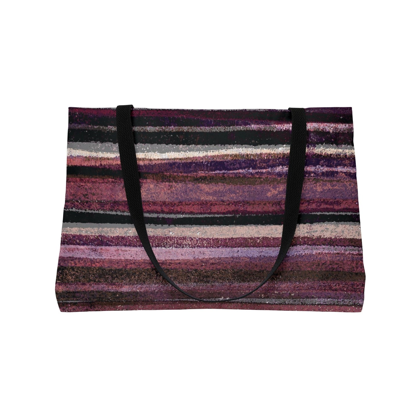 The Weekender Bag - Rustic Stripe, Blackberry