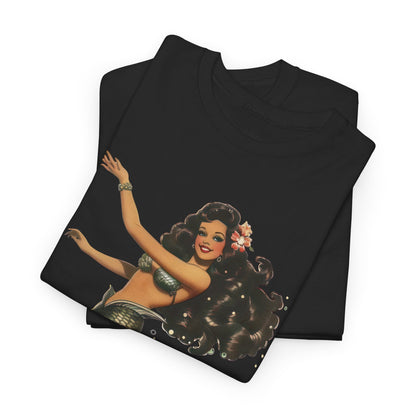 Vintage Pinup Style Graphic Mermaid Tee, All-Gender