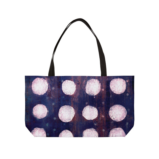 The Weekender Tote Bag - Painterly Polka Dot, Cobalt and Rust