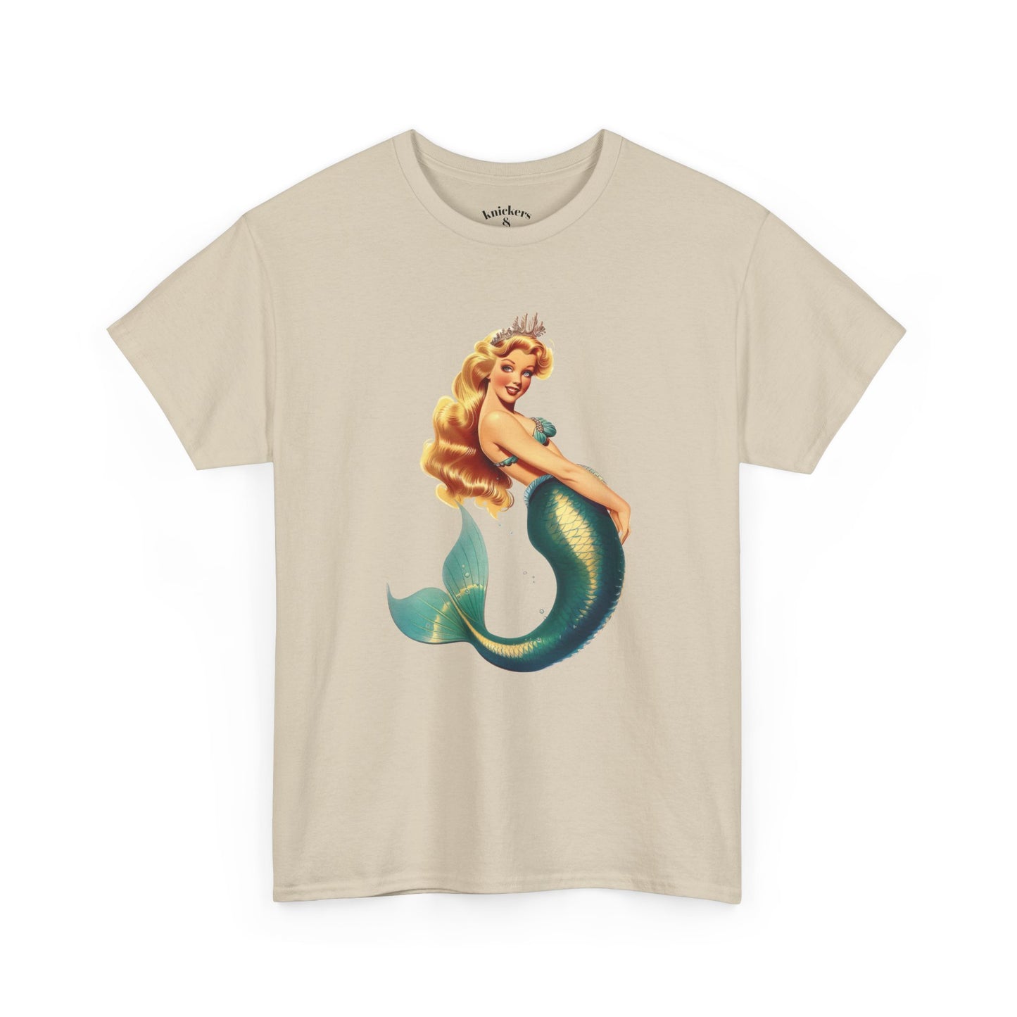Vintage Pinup Style Graphic Mermaid Tee, All-Gender