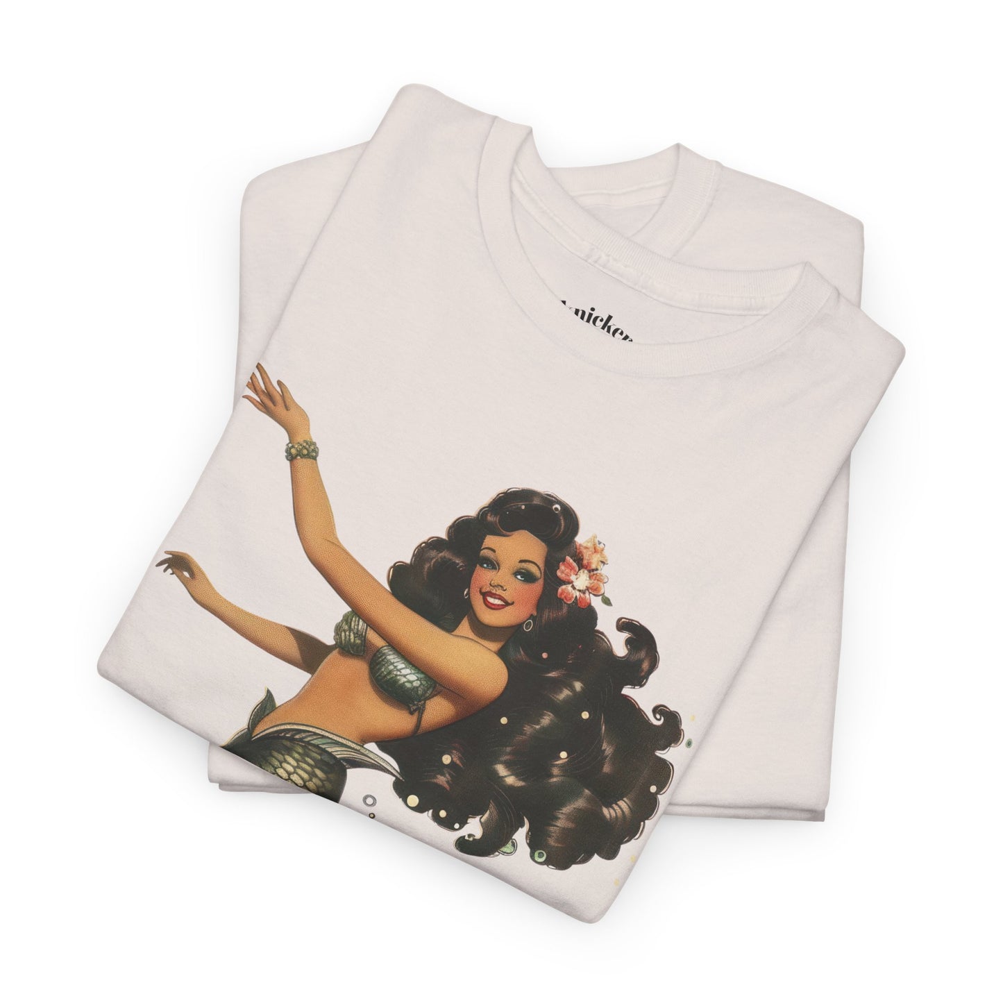 Vintage Pinup Style Graphic Mermaid Tee, All-Gender