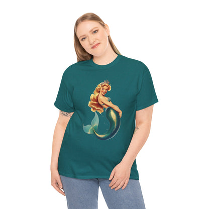 Vintage Pinup Style Graphic Mermaid Tee, All-Gender