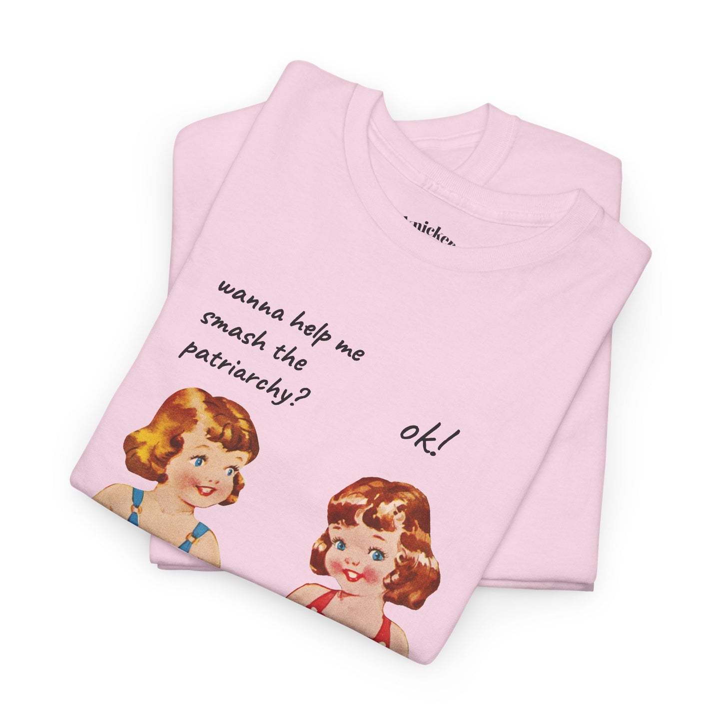 Vintage Paper Doll Retro Graphic T-Shirt - Smash the Patriarchy