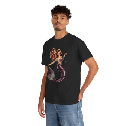 Vintage Pinup Style Graphic Mermaid Tee, All-Gender