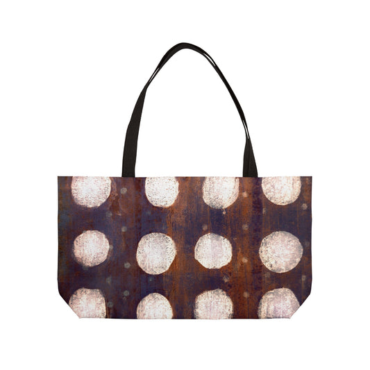 The Weekender Tote Bag - Painterly Polka Dot, Amethyst and Bronze