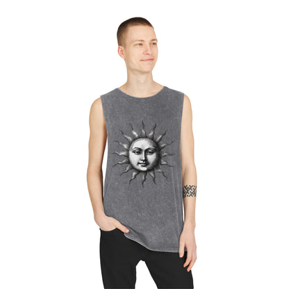 Stonewash Unisex Tank Top - Vintage Sun Graphic