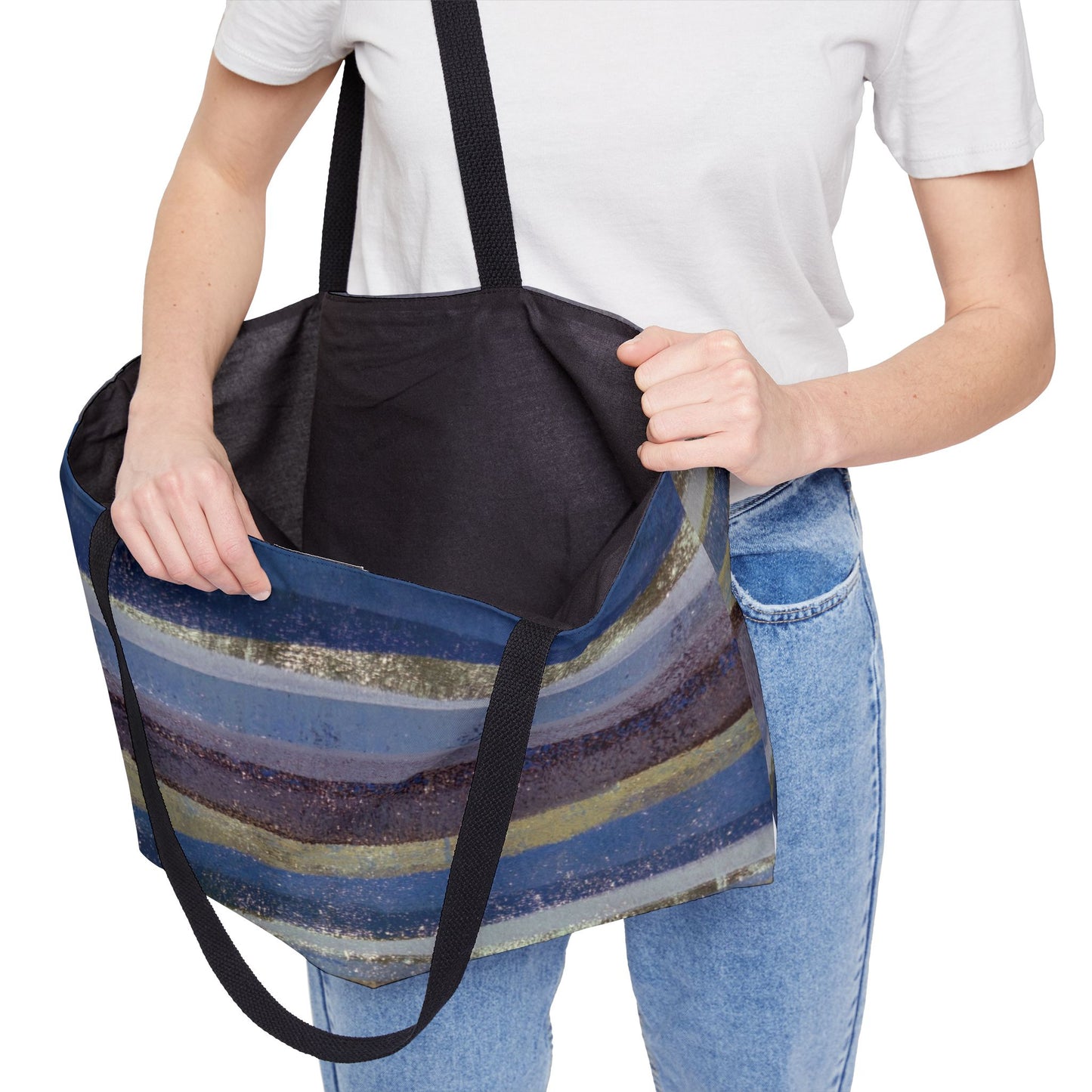 The Weekender Bag - Rustic Stripe, Purple Mountains
