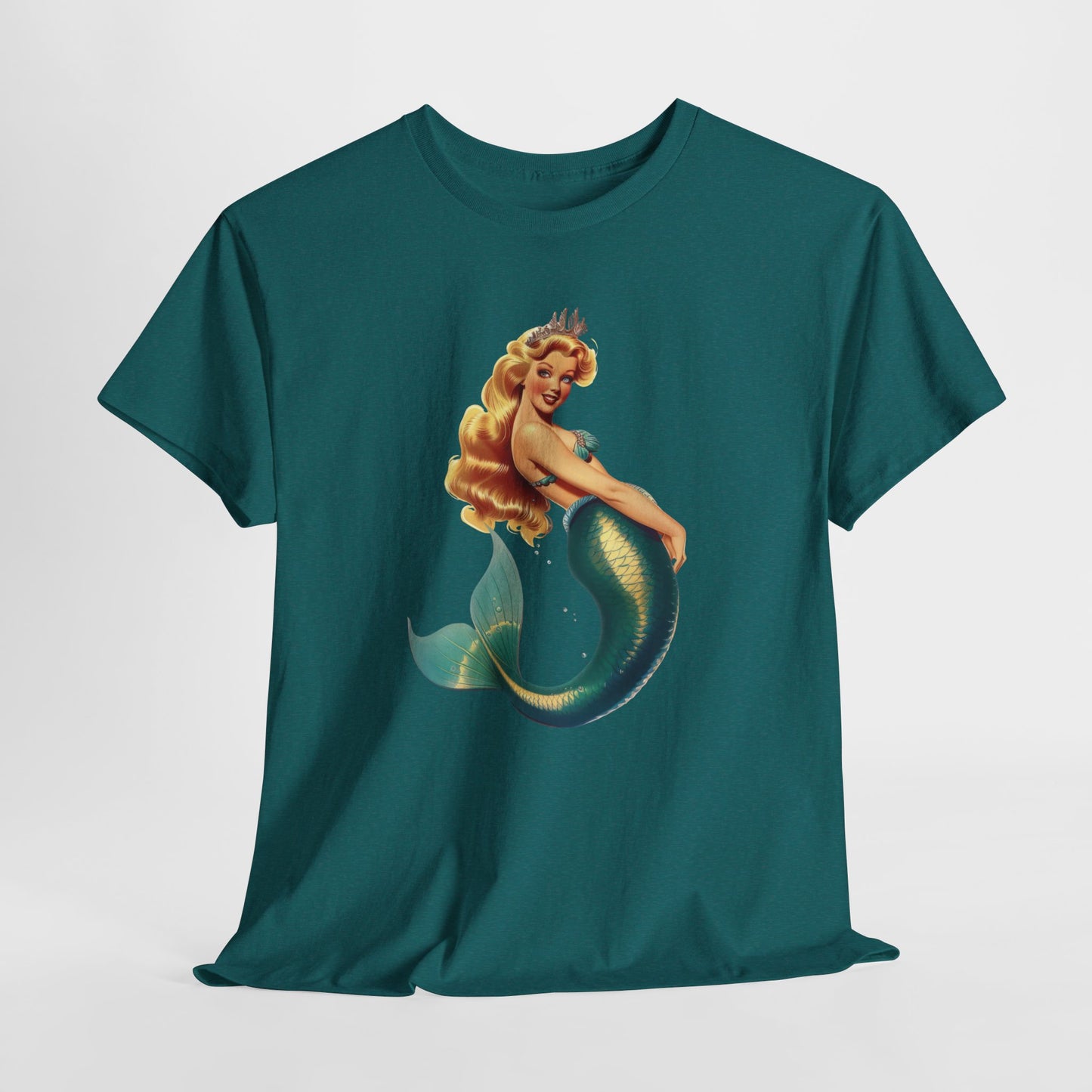 Vintage Pinup Style Graphic Mermaid Tee, All-Gender
