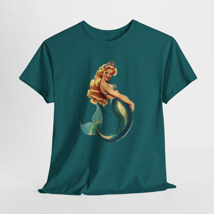 Vintage Pinup Style Graphic Mermaid Tee, All-Gender