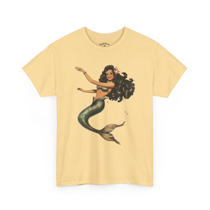 Vintage Pinup Style Graphic Mermaid Tee, All-Gender