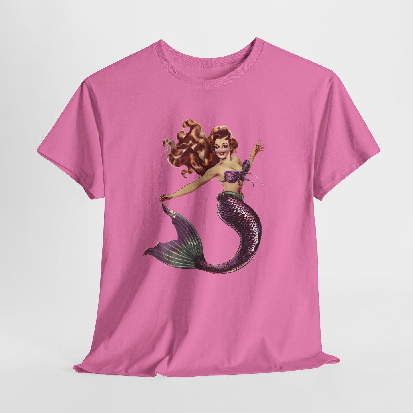 Vintage Pinup Style Graphic Mermaid Tee, All-Gender