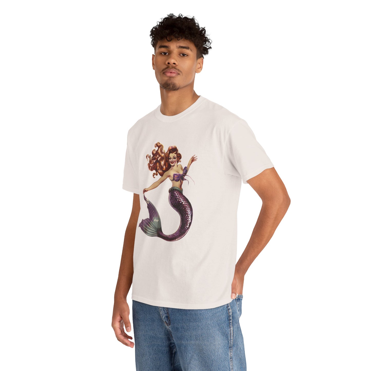 Vintage Pinup Style Graphic Mermaid Tee, All-Gender