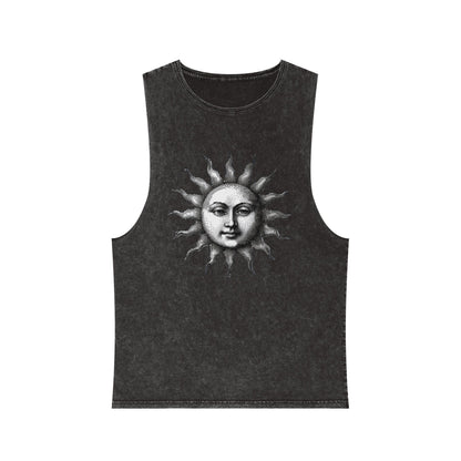 Stonewash Unisex Tank Top - Vintage Sun Graphic