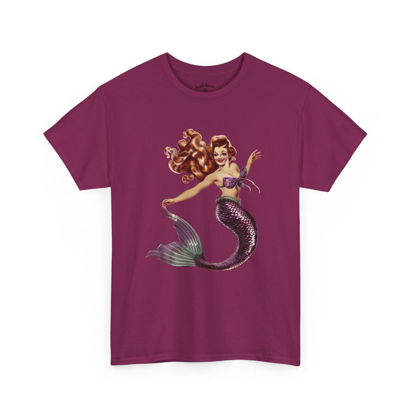 Vintage Pinup Style Graphic Mermaid Tee, All-Gender