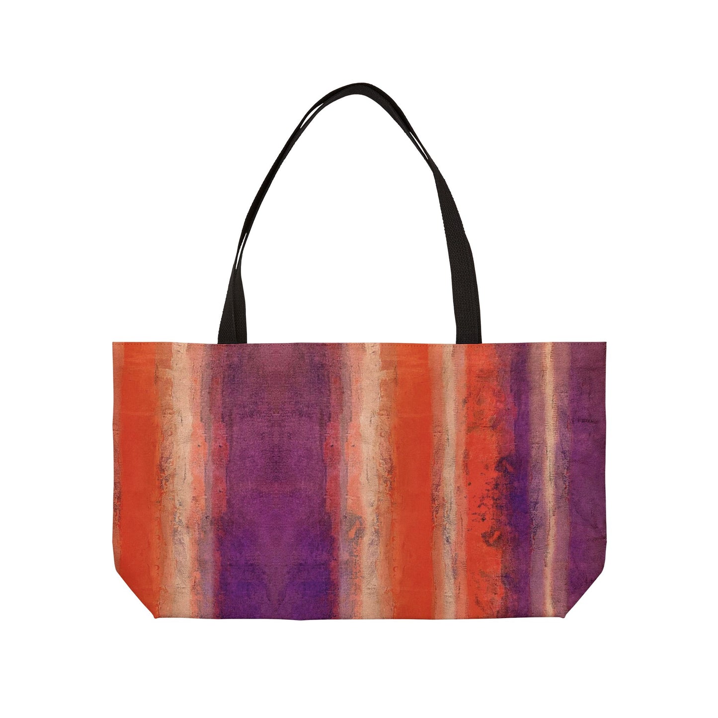 The Weekender Bag - Rustic Stripe, Poppy