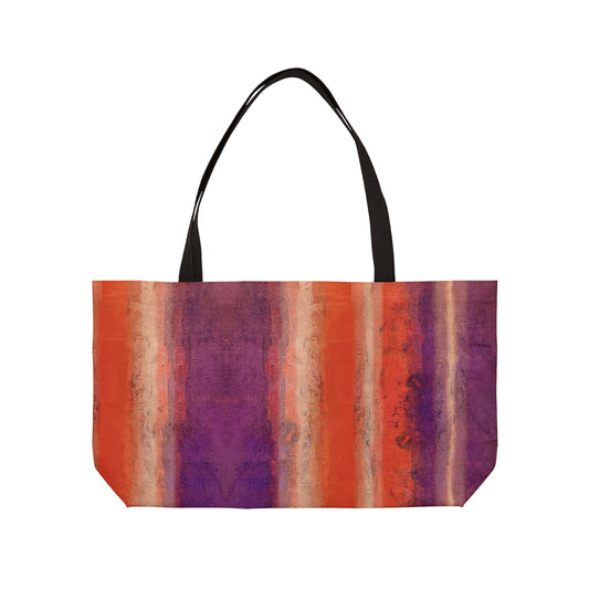 The Weekender Bag - Rustic Stripe, Poppy