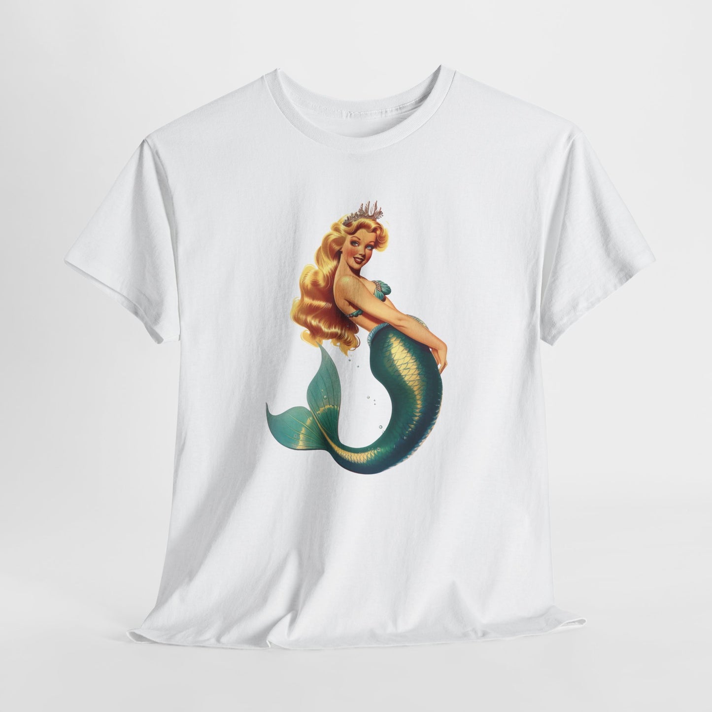 Vintage Pinup Style Graphic Mermaid Tee, All-Gender