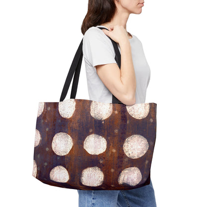 The Weekender Tote Bag - Painterly Polka Dot, Amethyst and Bronze