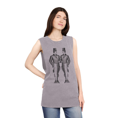 Stonewash Unisex Tank Top - Mermen Graphic