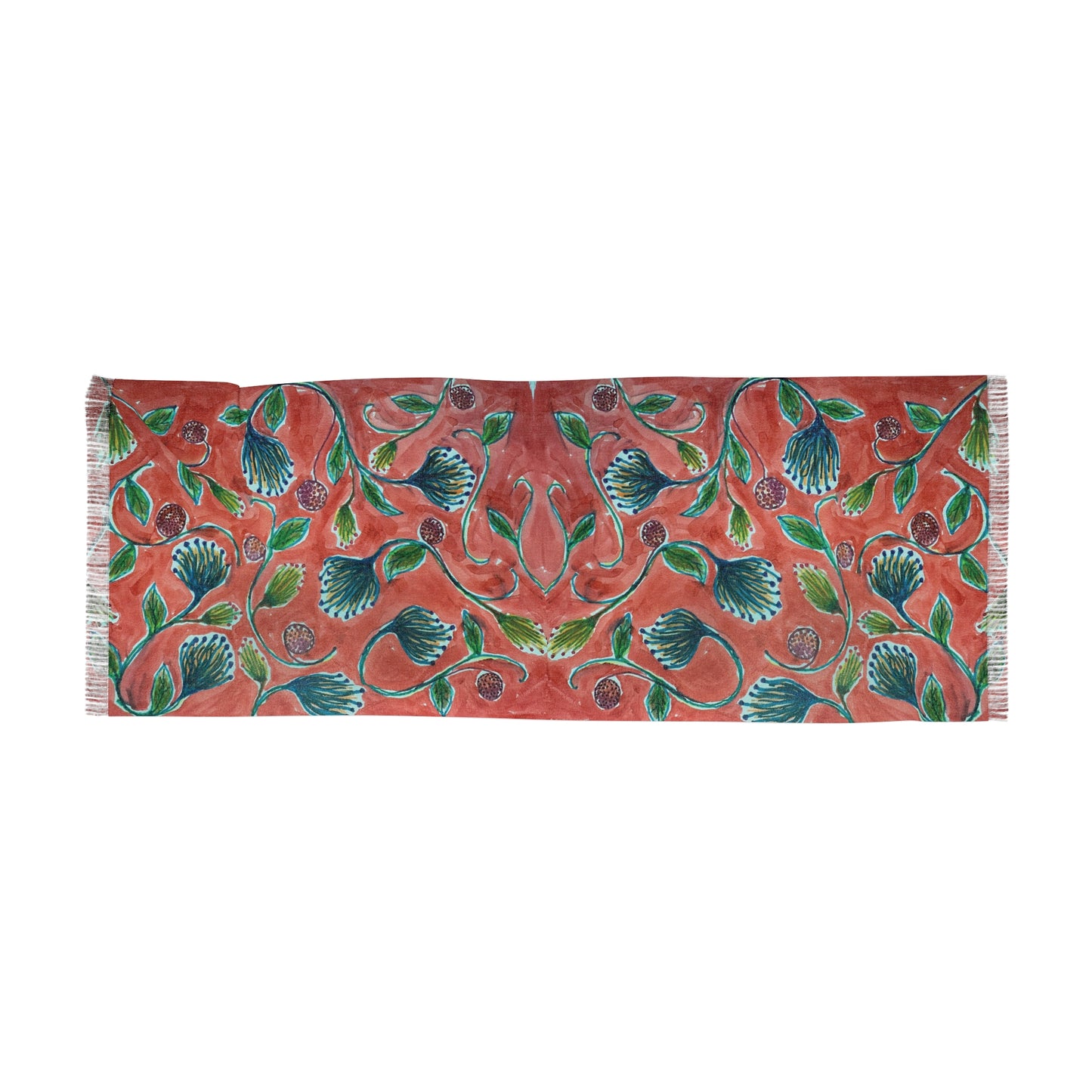 The Studio Scarf - Vine Entwine, Carmine