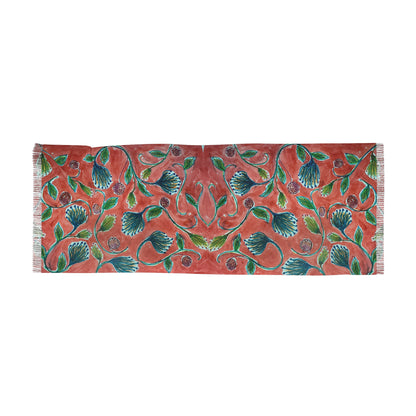 The Studio Scarf - Vine Entwine, Carmine