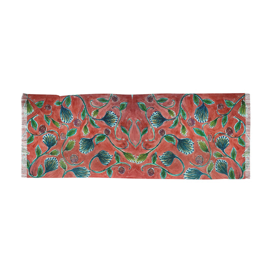 The Studio Scarf - Vine Entwine, Carmine