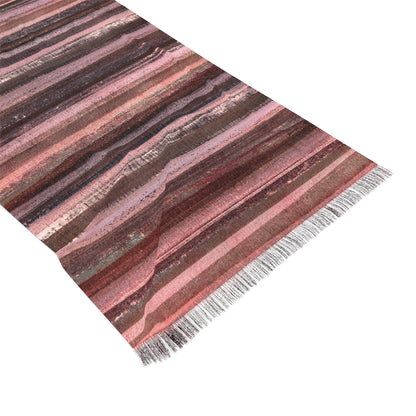 The Studio Scarf - Rustic Stripe, Red Red Wine