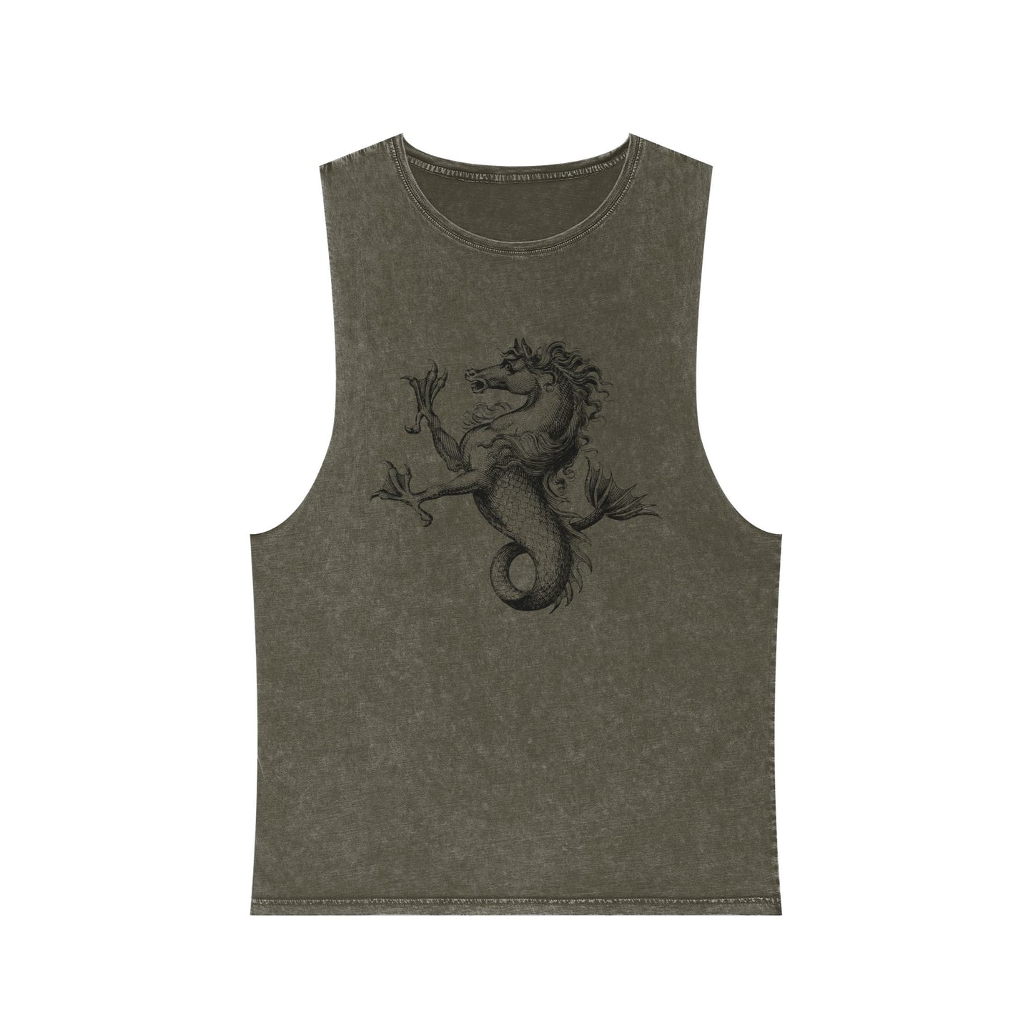 Stonewash Unisex Tank Top - Vintage Mythical Creature Graphic