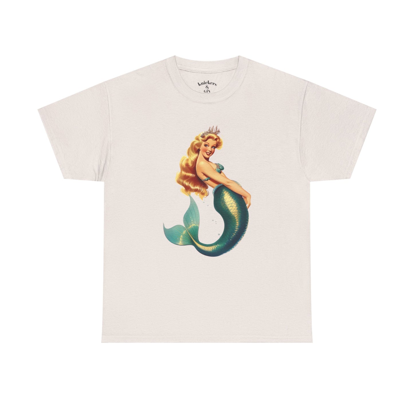 Vintage Pinup Style Graphic Mermaid Tee, All-Gender