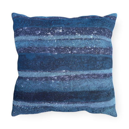 The Outdoor Pillow - Rustic Stripe, Sapphire