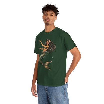 Vintage Pinup Style Graphic Mermaid Tee, All-Gender