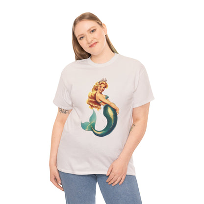 Vintage Pinup Style Graphic Mermaid Tee, All-Gender