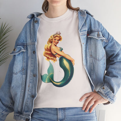 Vintage Pinup Style Graphic Mermaid Tee, All-Gender