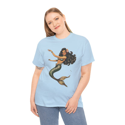Vintage Pinup Style Graphic Mermaid Tee, All-Gender
