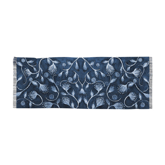 The Studio Scarf - Vine Entwine, Indigo
