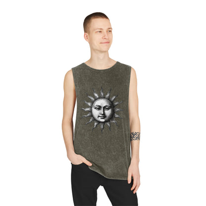 Stonewash Unisex Tank Top - Vintage Sun Graphic