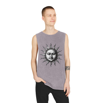 Stonewash Unisex Tank Top - Vintage Sun Graphic