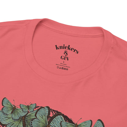 Garden Goddess Graphic Tee - Classical Bust with Green Butterfly Crown