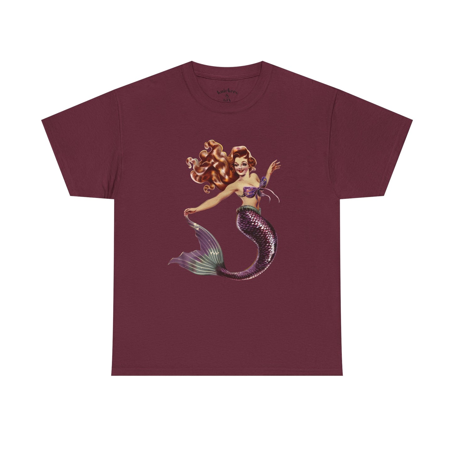 Vintage Pinup Style Graphic Mermaid Tee, All-Gender