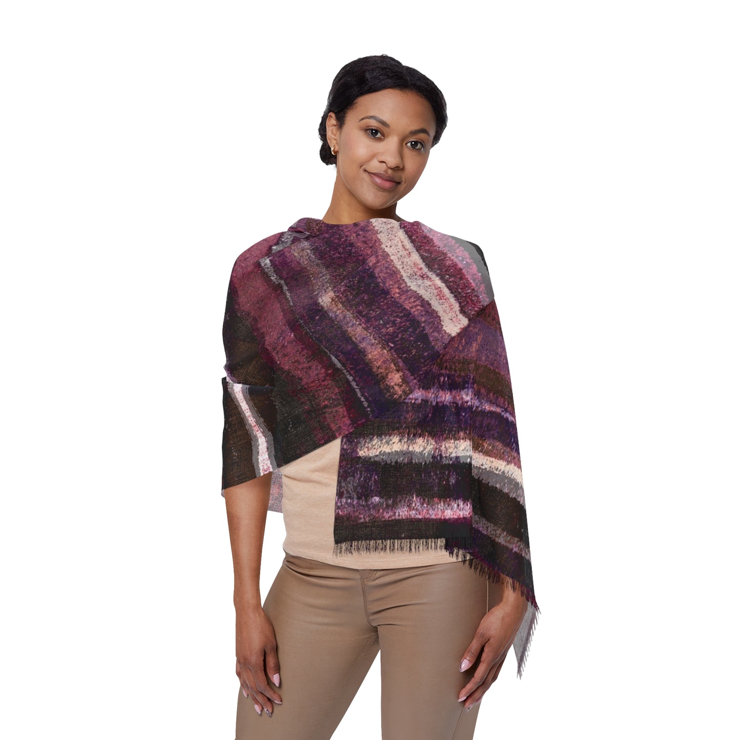 The Studio Scarf - Rustic Stripe, Blackberry
