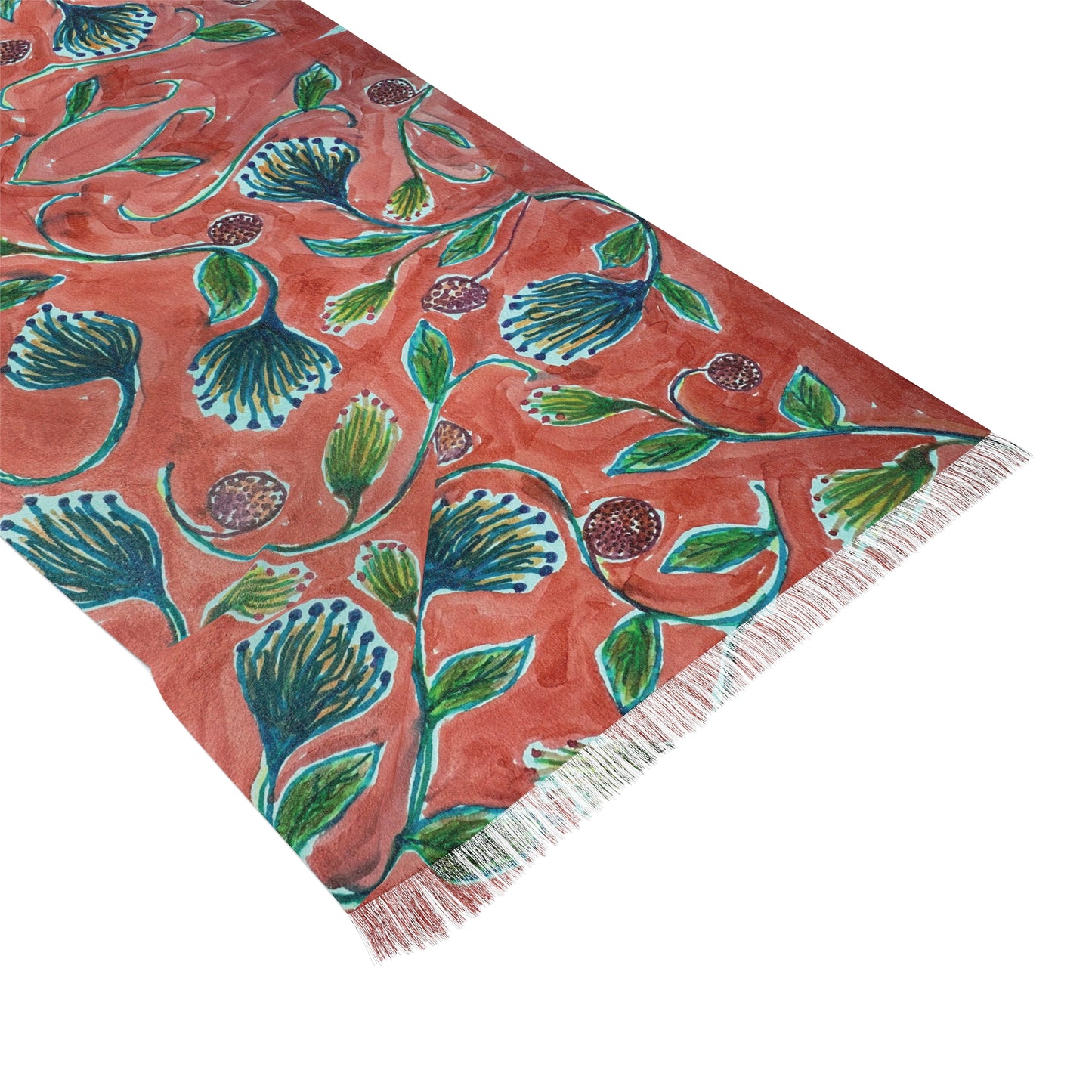 The Studio Scarf - Vine Entwine, Carmine